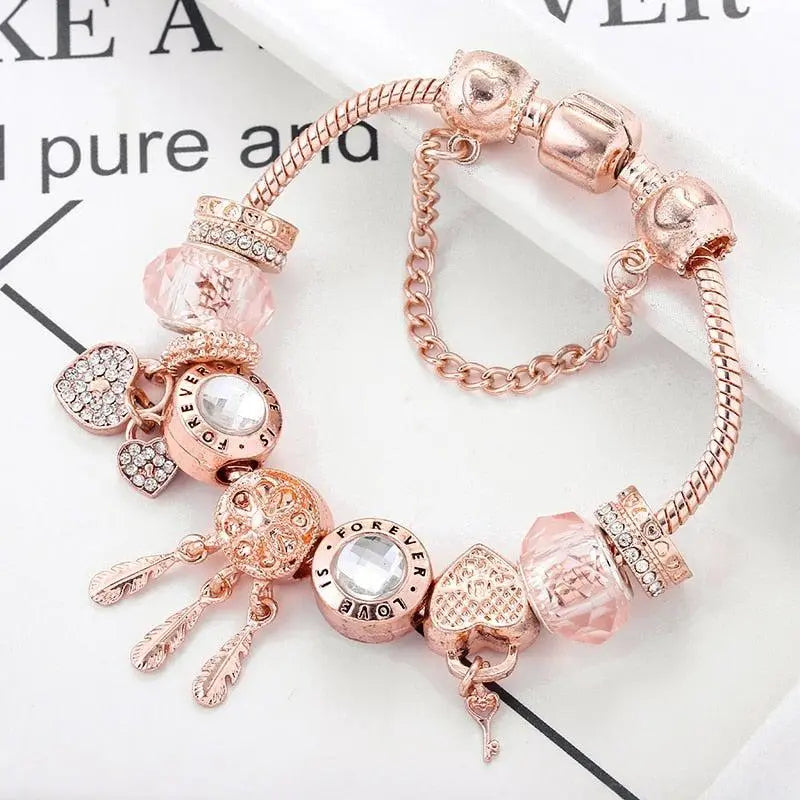 Bracciale Acchiappasogni Rose con Charms in Argento Sterling Inclusi