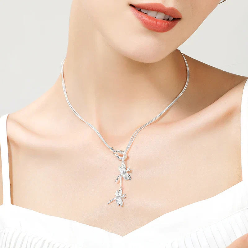 Collana con Ciondolo a Libellula in Argento Sterling