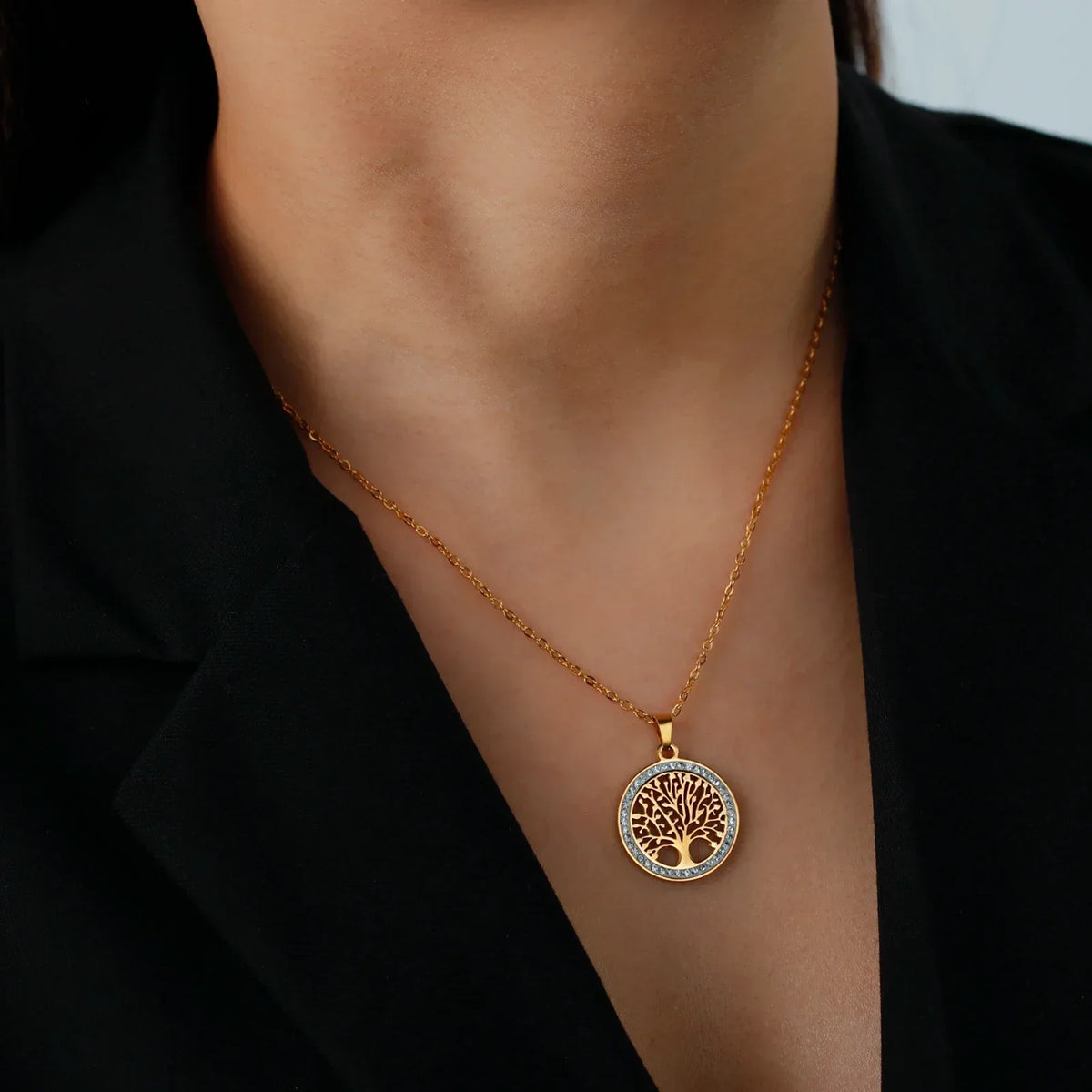 Ciondolo Rotondo Albero della Vita Luminoso