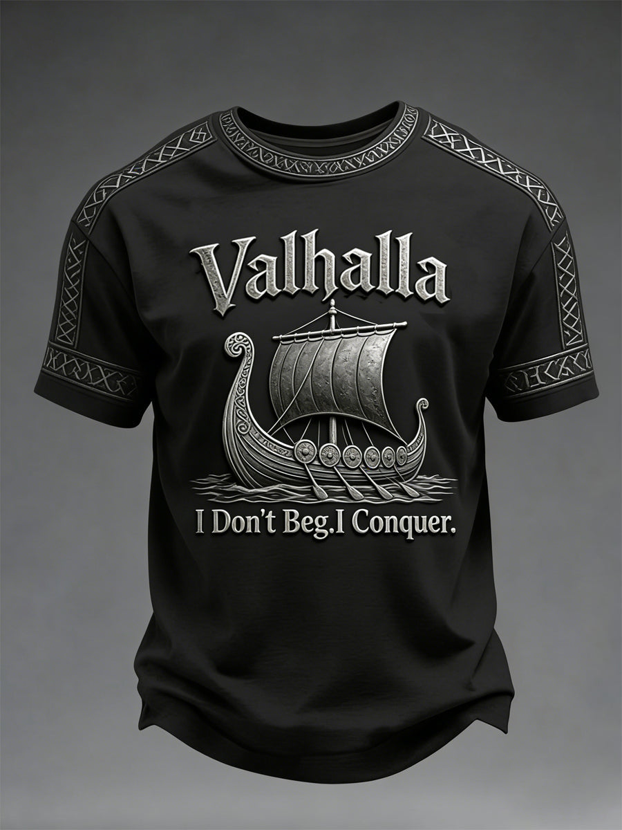 Bedrucktes Herren T-Shirt im Viking-Stil von Val halla
